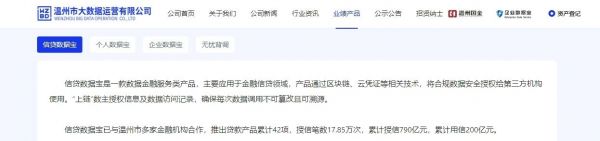 温州市大数据运营有限公司信贷数据宝融资