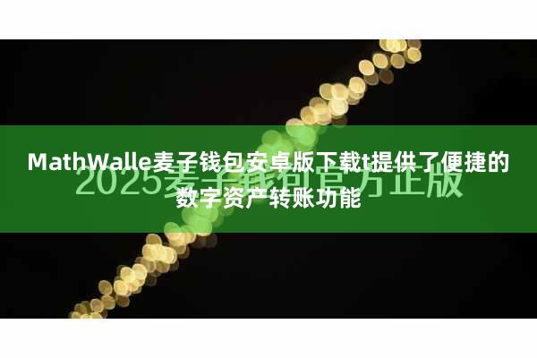 MathWalle麦子钱包安卓版下载t提供了便捷的数字资产转账功能